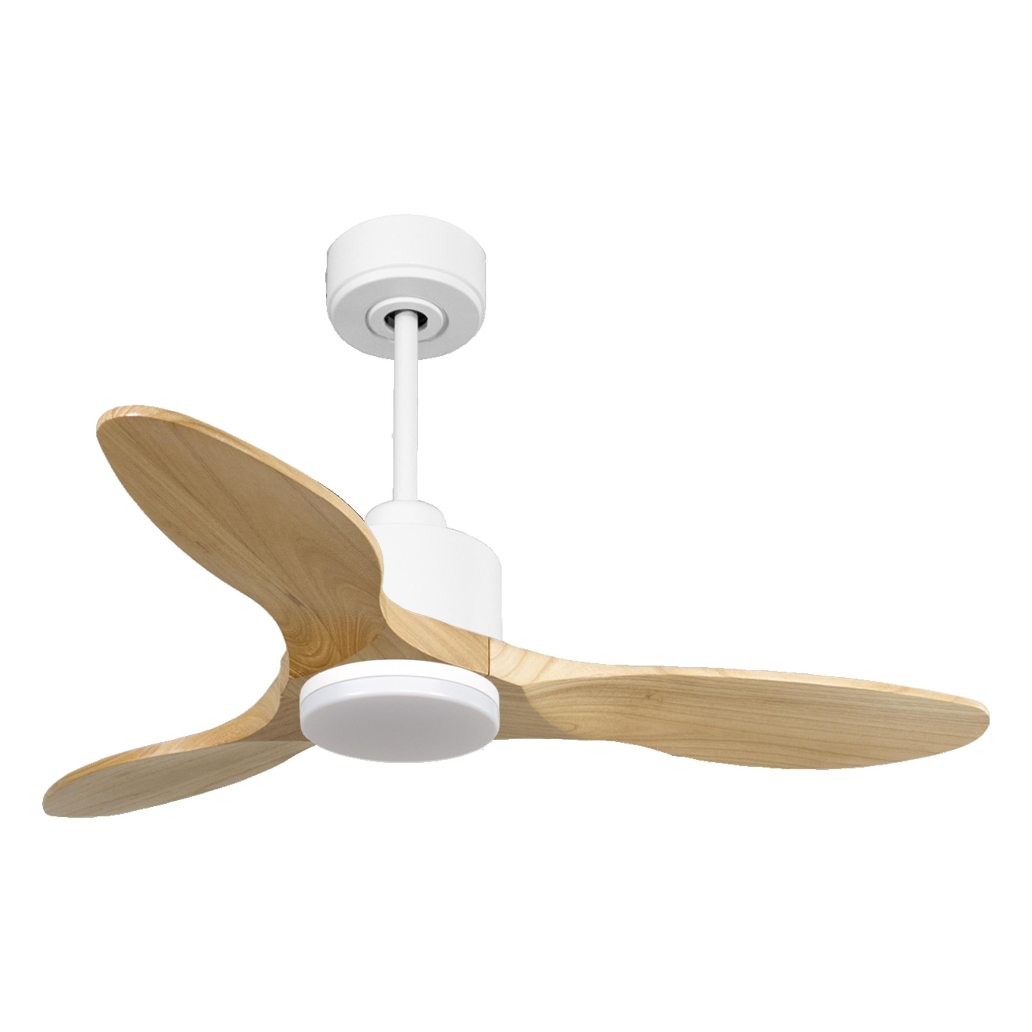 Ventilateur de plafond Réversible  Thermostat Dimmable Wifi Moteur à courant continu Toits en pente Télécommande Lumière à trois tons Hypersilence Mémoire