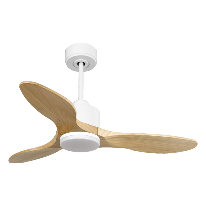 Ventilateur de plafond Réversible  Thermostat Dimmable Wifi Moteur à courant continu Toits en pente Télécommande Lumière à trois tons Hypersilence Mémoire