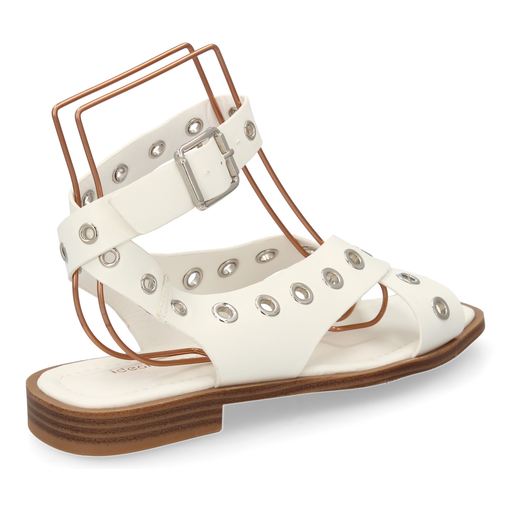 Sandalias planas de mujer, comodas y elegantes, diseño moderno con ojales