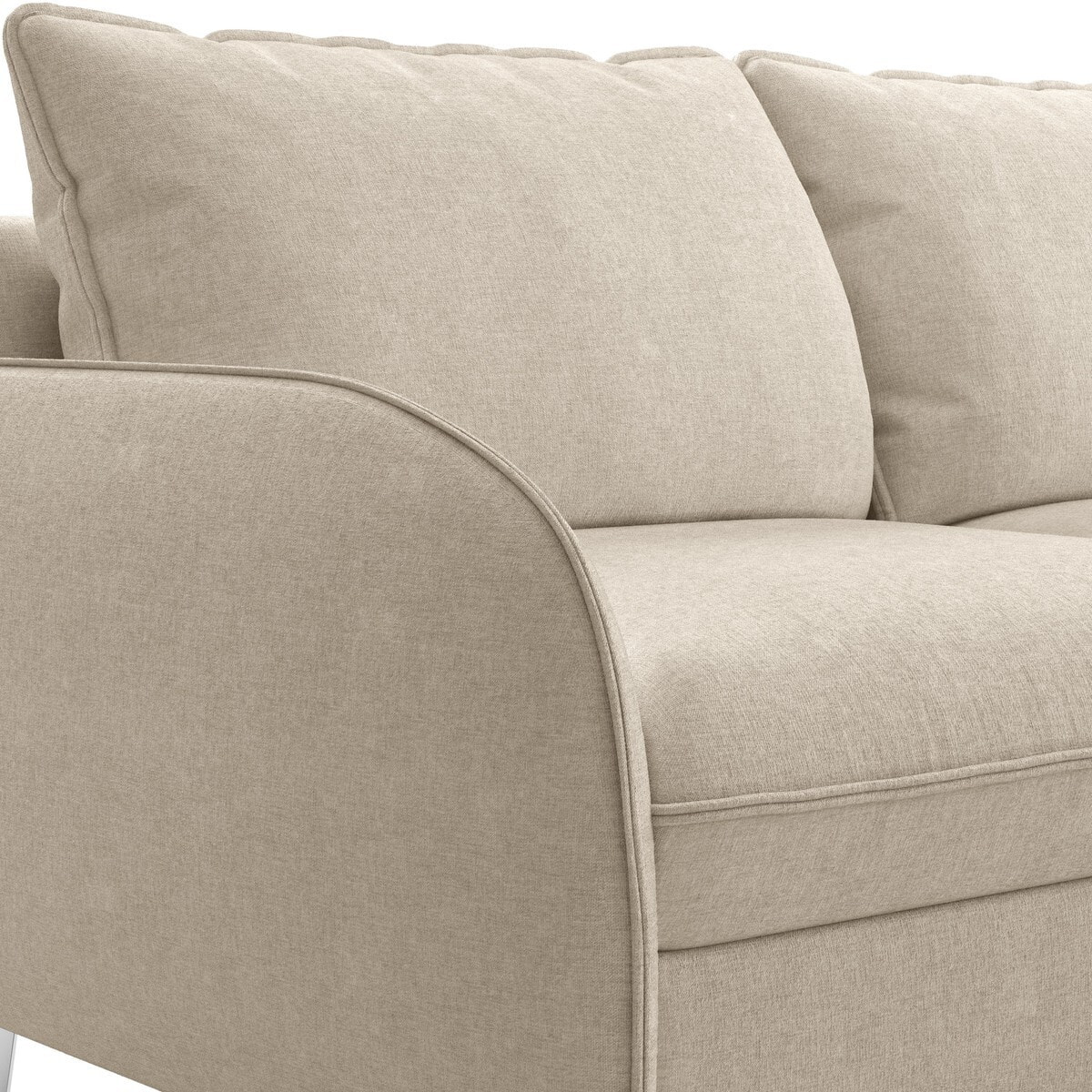 Canapé droit convertible 3 places en tissu chenille - ouverture express - NOVOLI