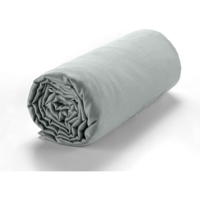 Drap housse satin de coton vert celadon