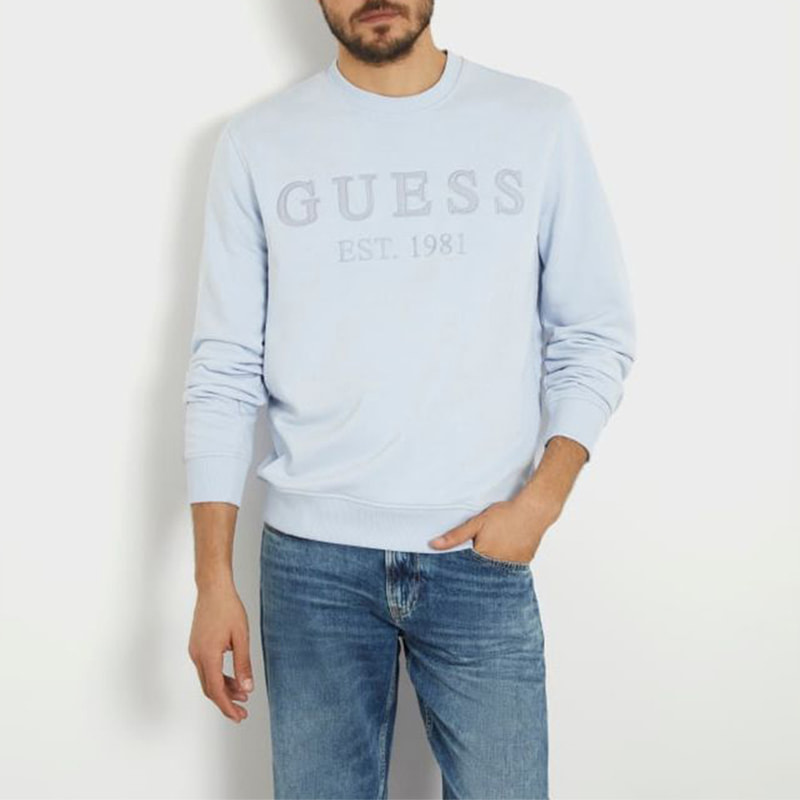 Sweat Beau - broderie - logo - bleu clair