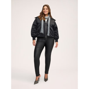 Fiorella Rubino - Cazadora bomber con cuello alto - Negro