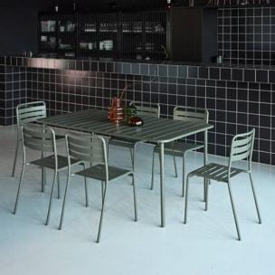 Table de jardin métal + 6 assises AMÉLIA