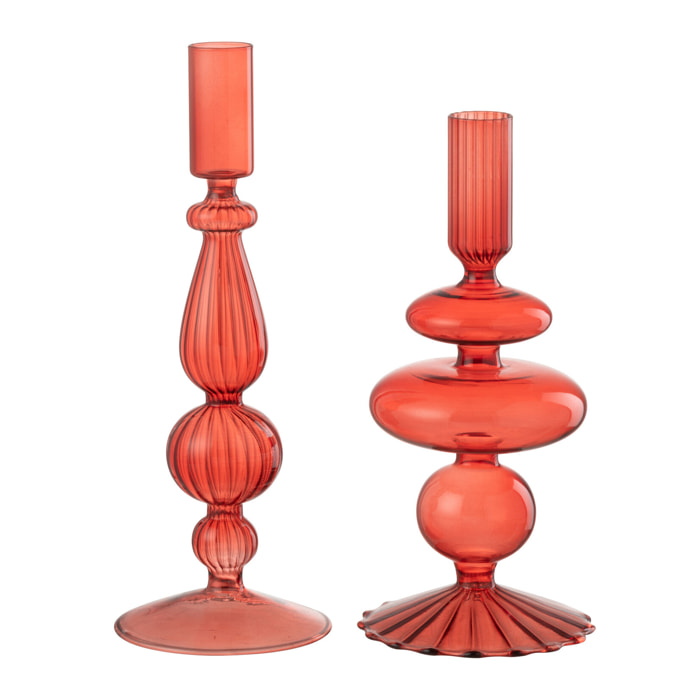J-Line photophore Boules Mix - verre - rouge