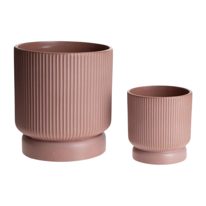 Set 2 vasi con base - 20,5xH23x20,5cm - Pezzi 1 - Bianchi Dino SpA