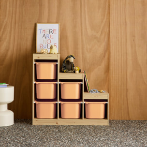 Meuble de rangement enfant escalier 6 bacs de rangement SORA