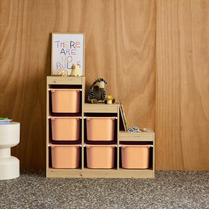 Meuble de rangement enfant escalier 6 bacs de rangement SORA