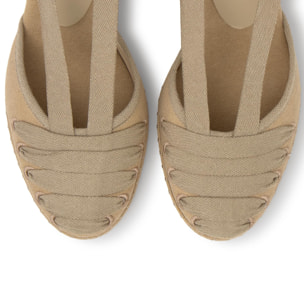 Alpargata embetada Corcega cuña forrada en algodón con cintas