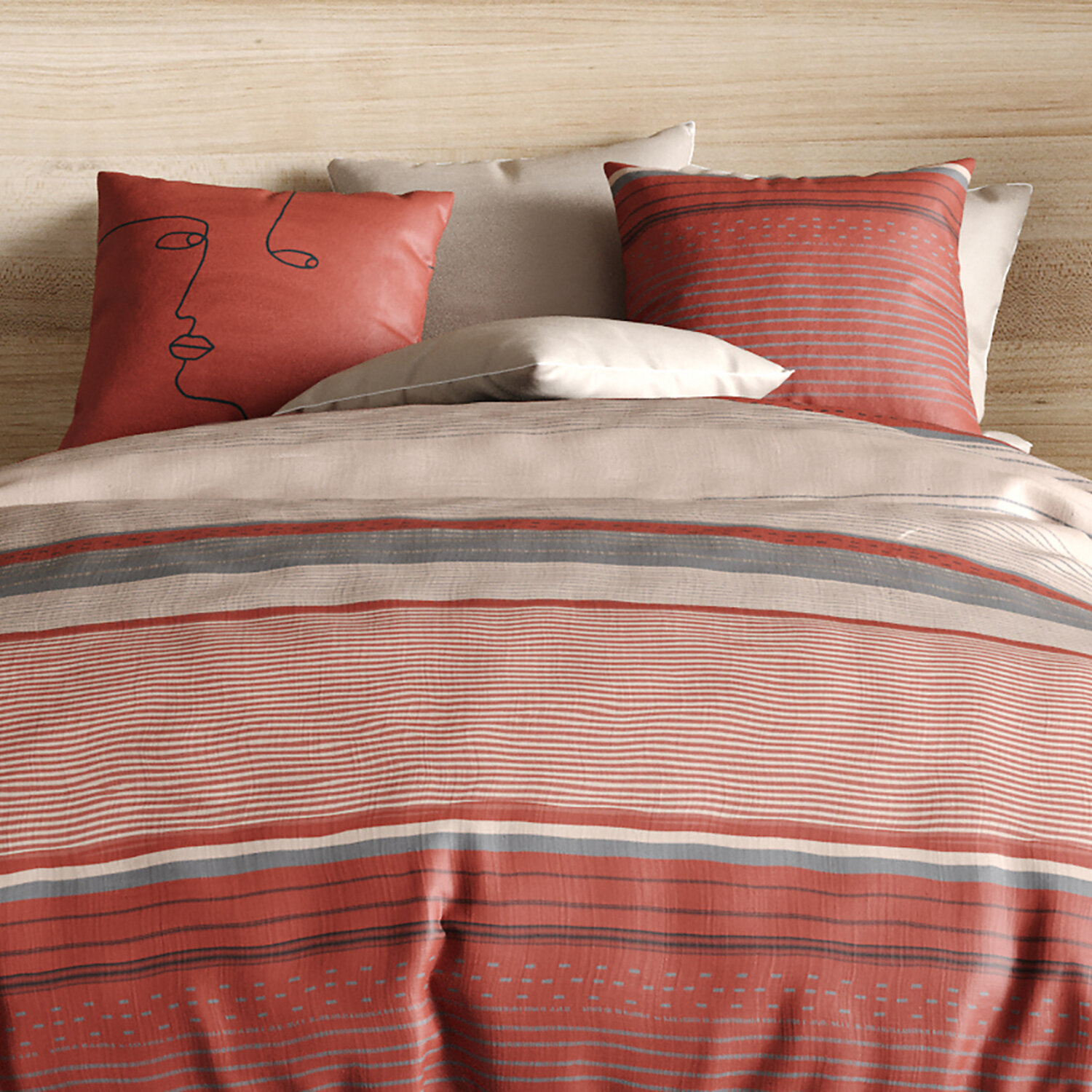 Parure housse de couette + 1 taie 100% coton 71fils hana