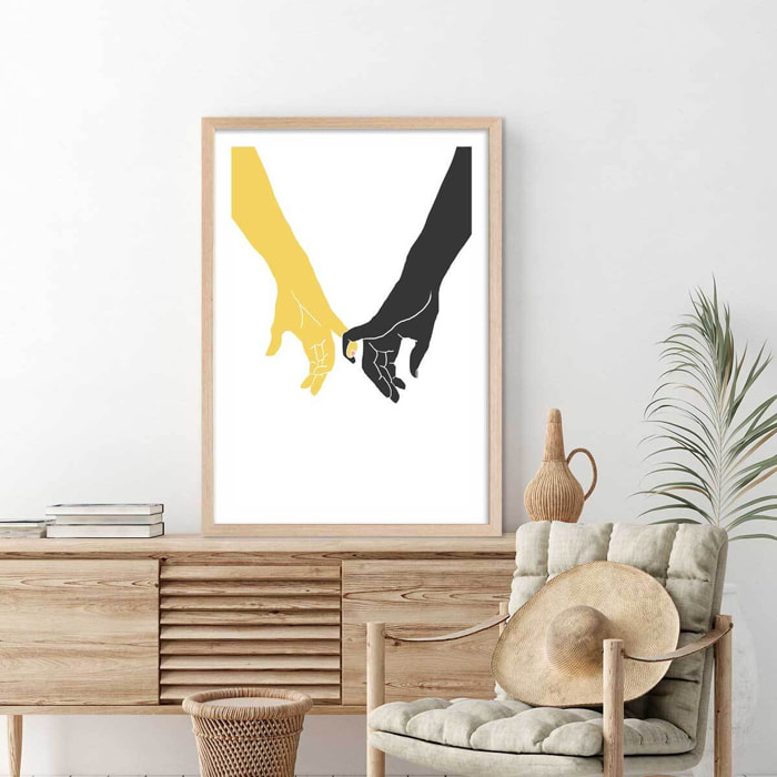 Affiche Yellow swear Affiche + cadre en bois - Chêne