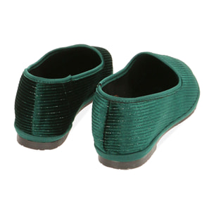 Slip-ons de terciopelo verde