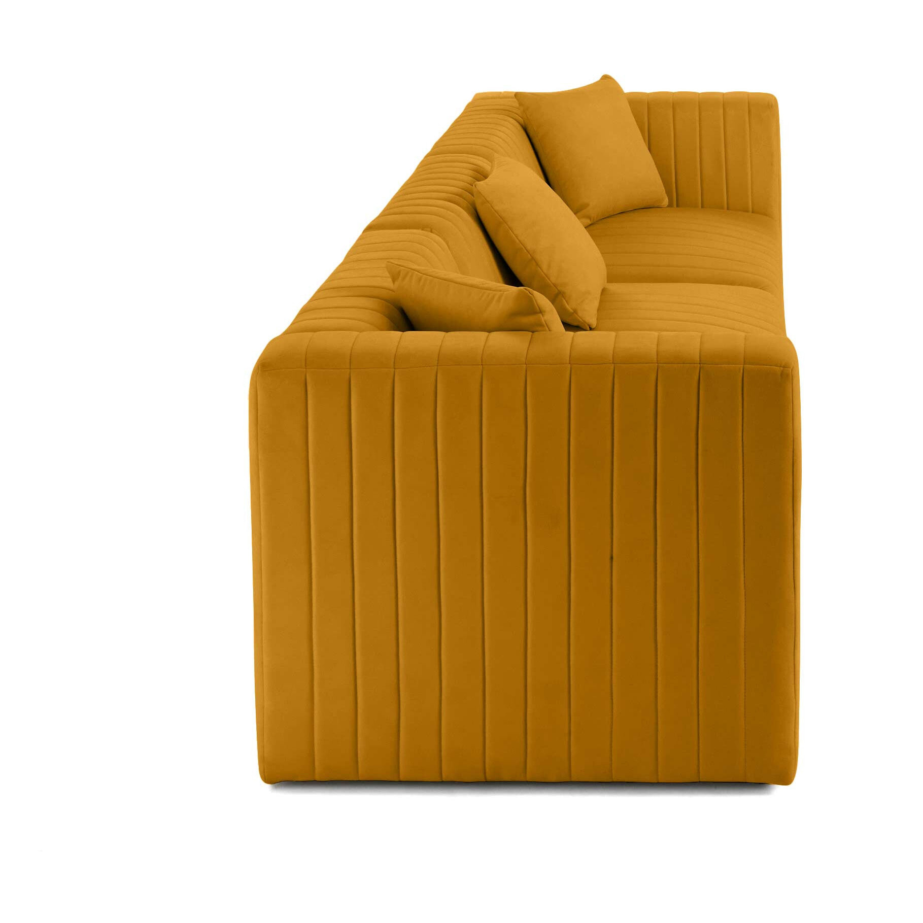 Nova - canapé modulable 3 places - en velours - Jaune