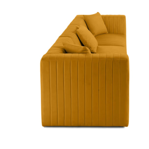 Nova - canapé modulable 3 places - en velours - Jaune