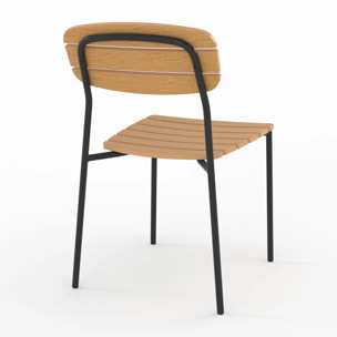 Lot de 2 chaises de jardin en résine synthétique - Taya