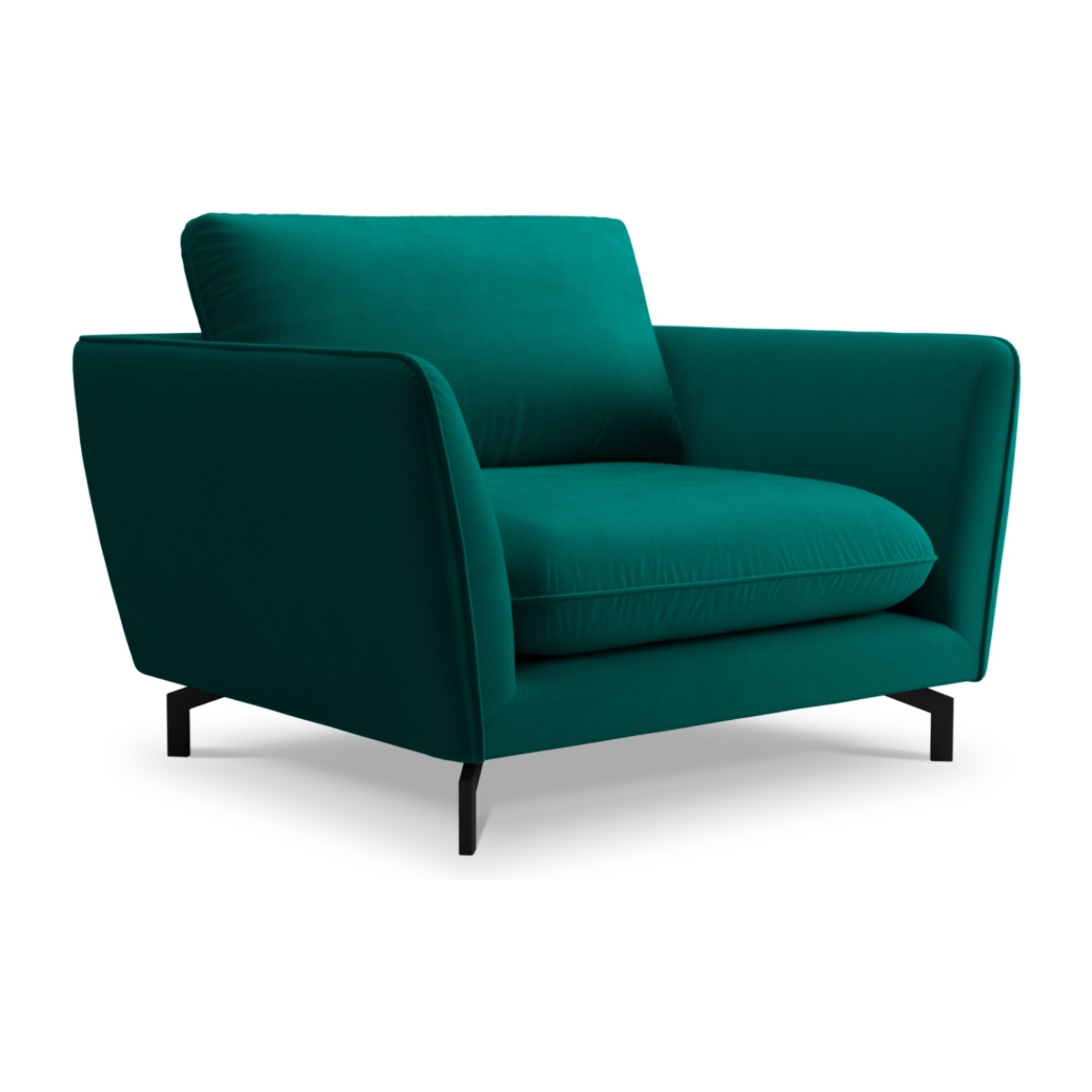 Fauteuil xl "Podium" en velours pétrole