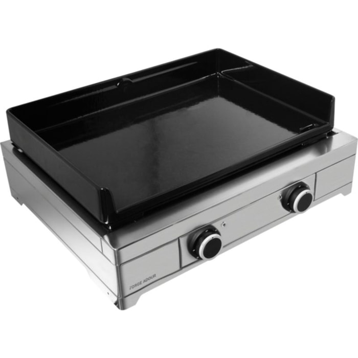 Plancha électrique FORGE ADOUR Modern E60 I Inox 2 brûleurs à poser, 60x42 cm