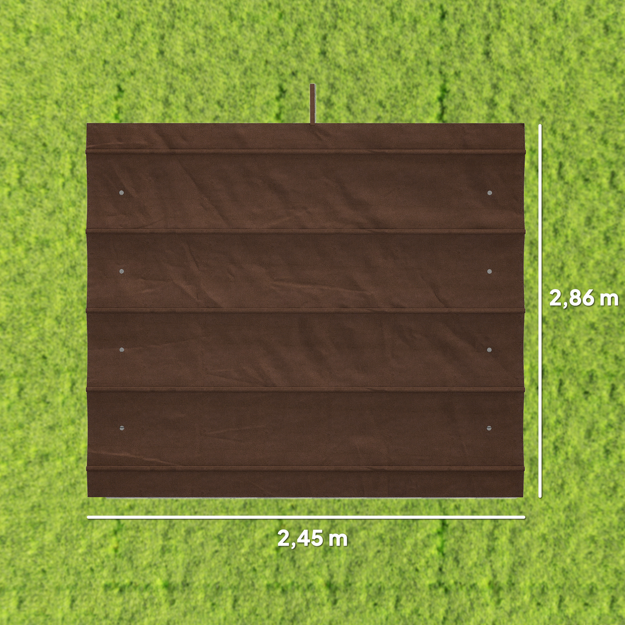 Techo de Pérgola 3x2,5 m, Techo de Repuesto Retráctil para Marco de Pérgola de 3x2 m, UV30+, Toldo de Tela Solo para Cenador Jardín con 8 Orificios de Drenaje, Café