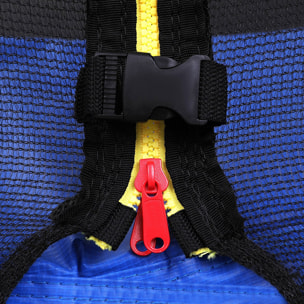 Trampolino Tappeto Jumper Elastico con Rete di Sicurezza, 6 Pali Imbottiti, Scaletta e Rivestimento sui Bordi, Ideale per Giardino, Diametro 305 cm