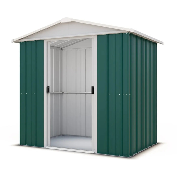 Abri de jardin métal vert Yardmaster 2,3 m² + kit d'ancrage