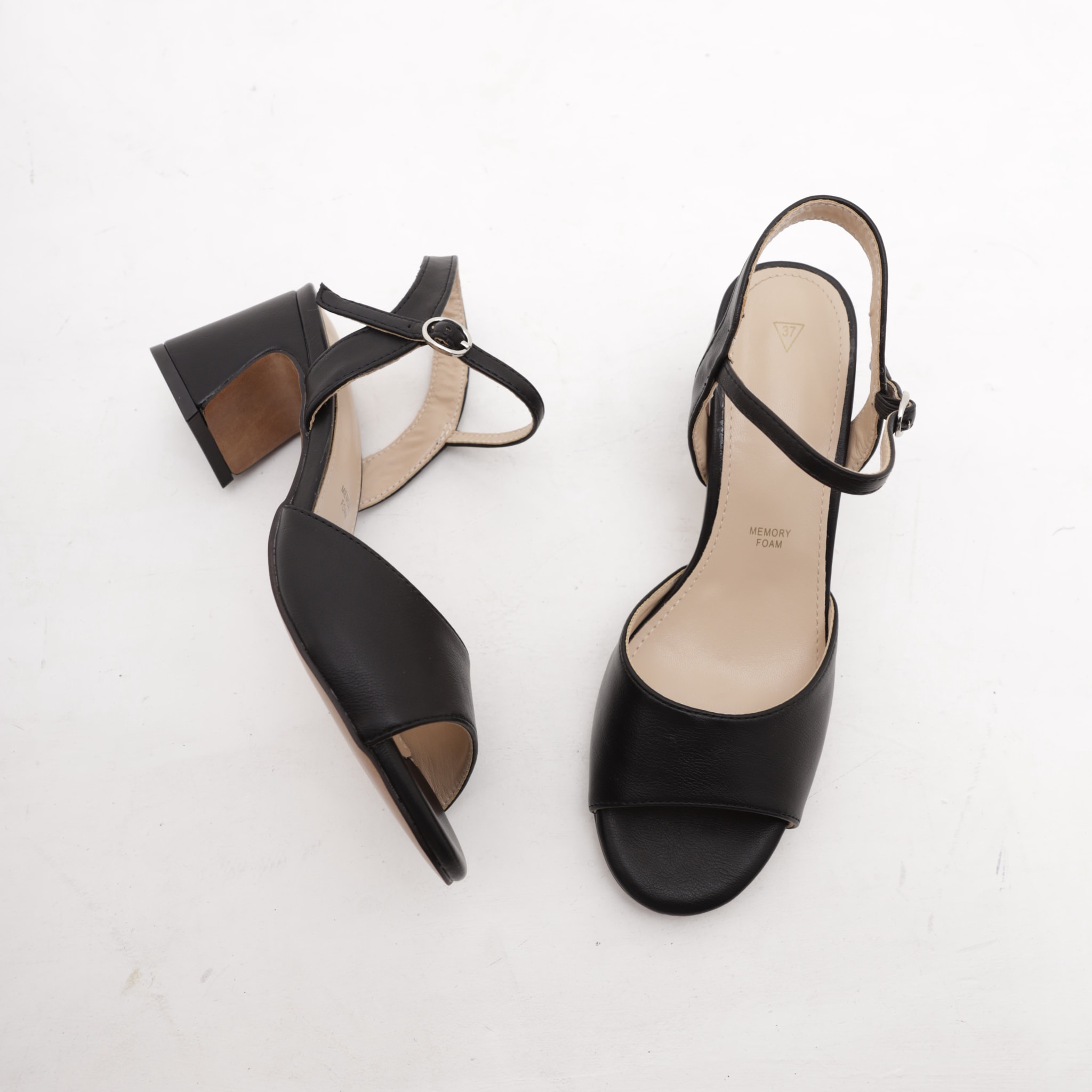 SANDALO TACCO FASCIA E CINTURINO CHOCOLA' NERO