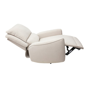 Fauteuil relax électrique en tissu effet velours texturé beige RACHEL