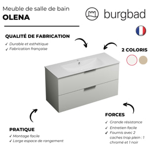 Meuble vasque 120 cm BURGBAD Olena blanc brillant + colonne