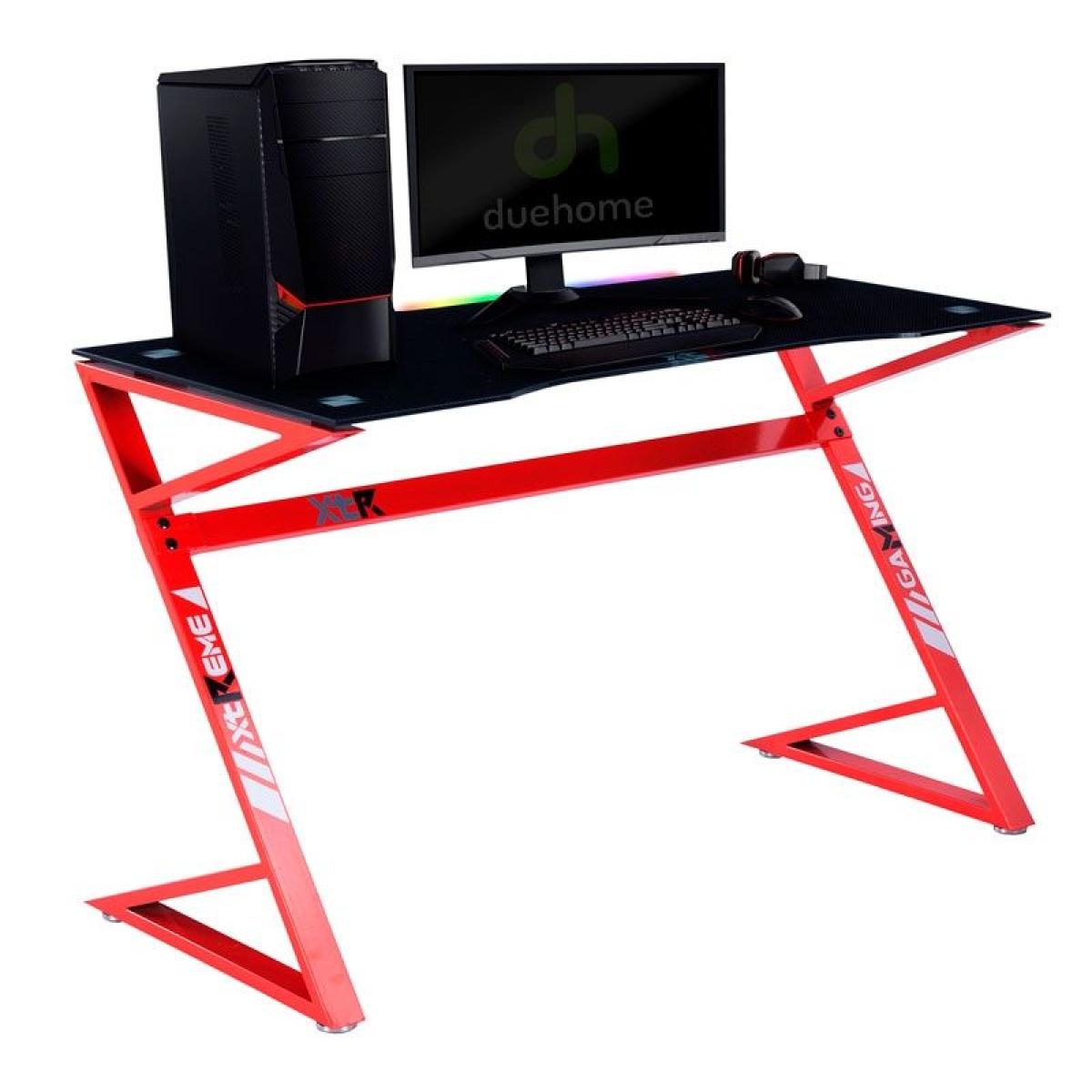 Mesa gaming XT03 LED RGB Carbono - Rojo