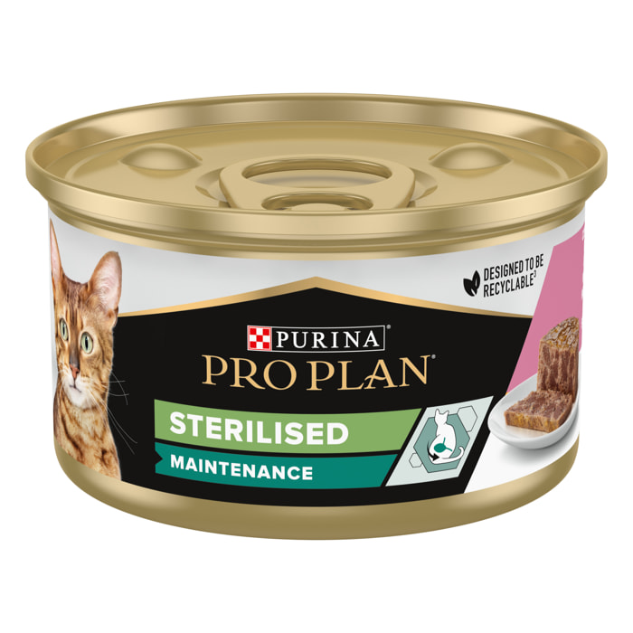 PRO PLAN STERILISED MAINTENANCE Terrine Thon Saumon 85g - Lot de 24