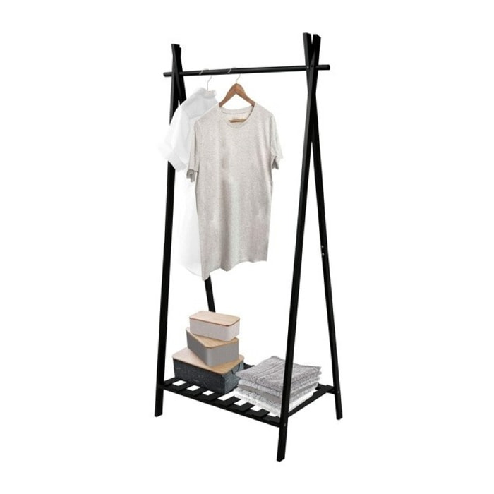 Portant Bambou avec étagère MIA Noir MSV