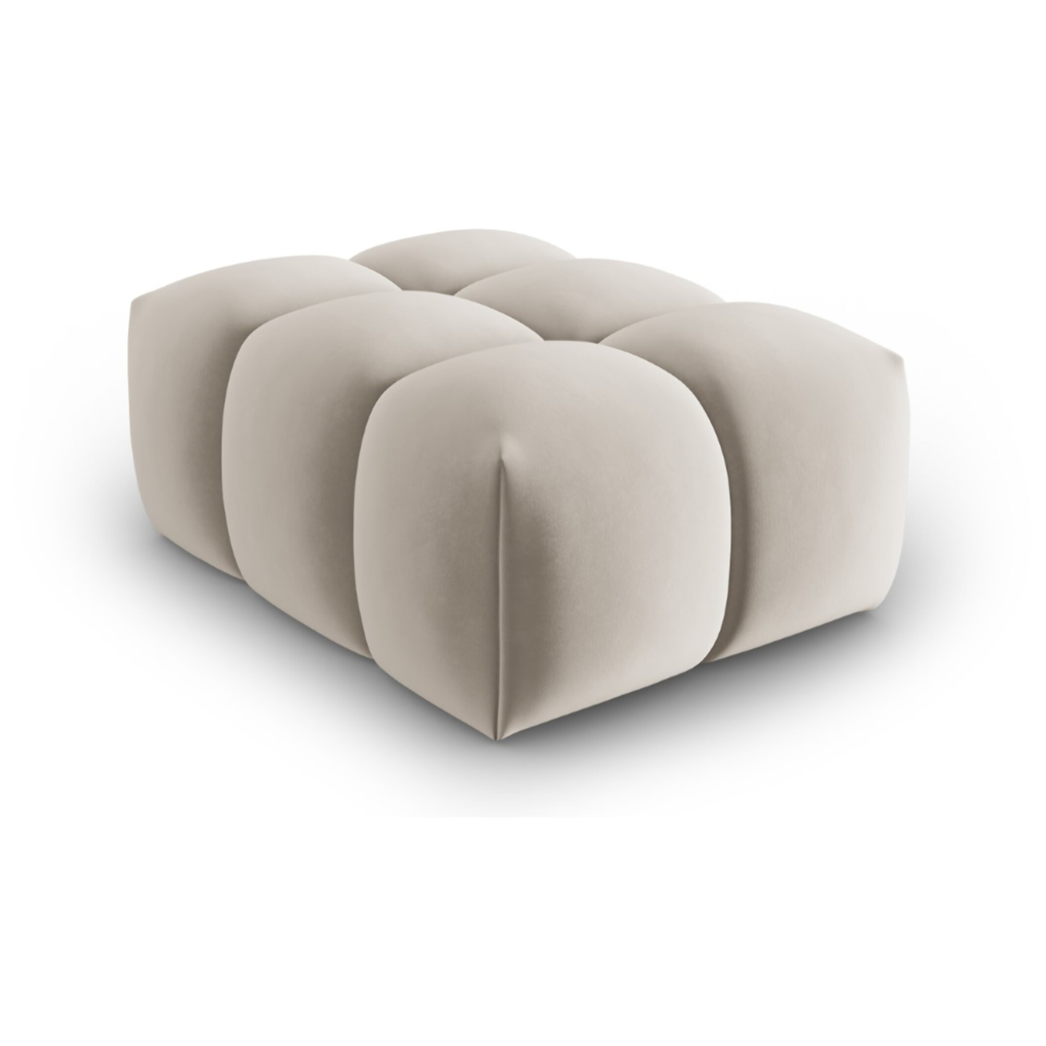 Pouf "Lorella" en velours écru