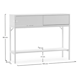 Mesa consola Auri 2 cajones color Blanco