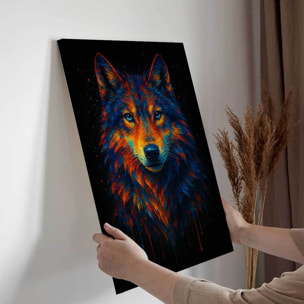 Tableau loup éclats chromatiques Toile imprimée