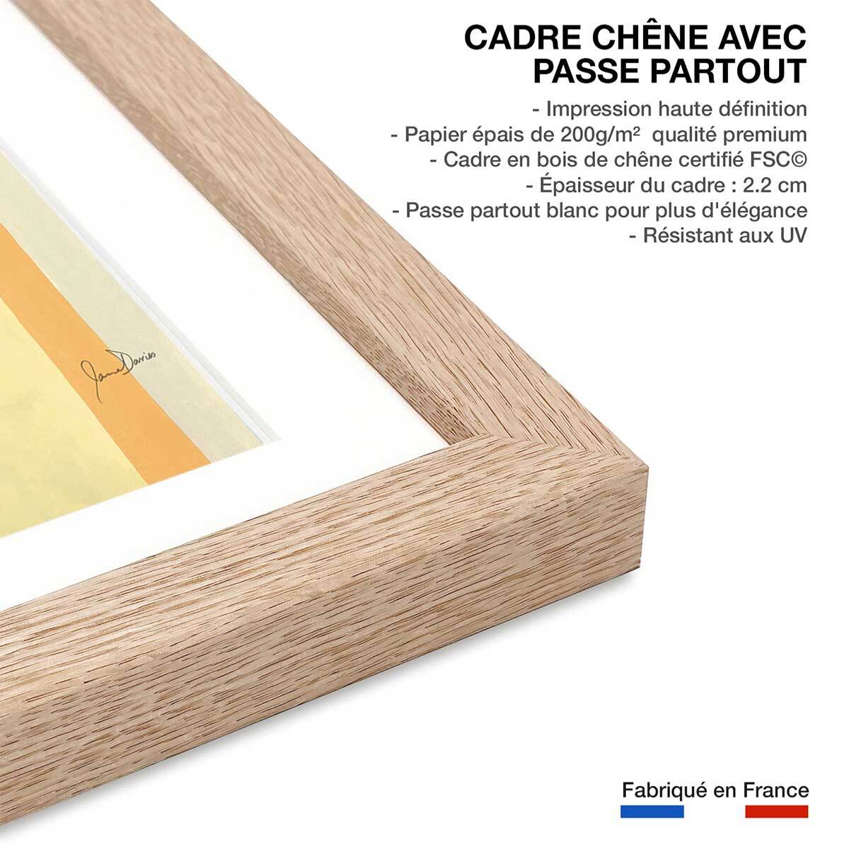 Poster happy quadri Affiche sous cadre bois