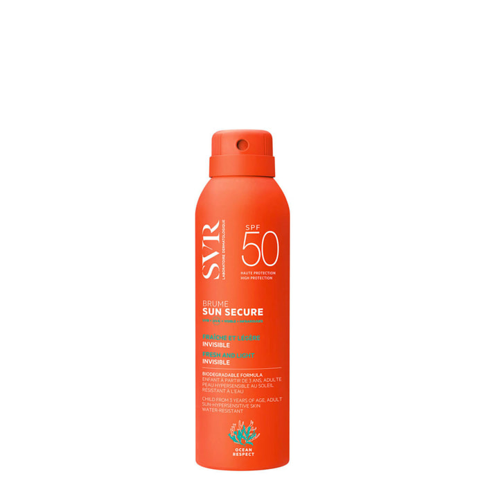 Sun Secure - Brume Biodégradable Fraîche et Invisible SPF50 200 ml