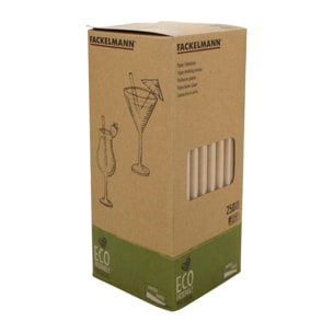 Boite de 250 pailles en papier brun 21 cm Fackelmann Nature