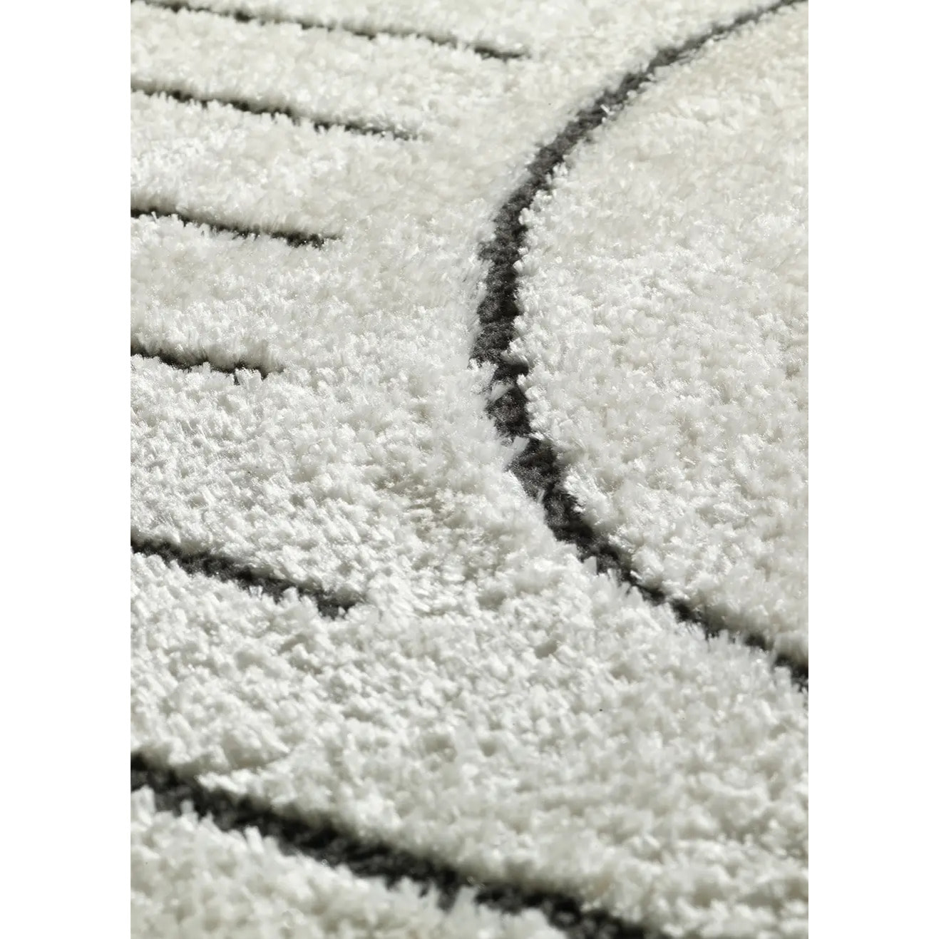 BLANCHE Alfombra geometrica con relieve en blanco y negro, varias medidas disponibles.