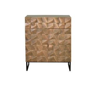 Mueble auxiliar - Madera de Mango, Bronce y Hierro - 80x42x98cm