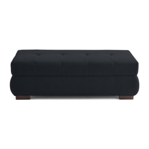 Vermont - pouf d'appoint - en velours côtelé - Noir