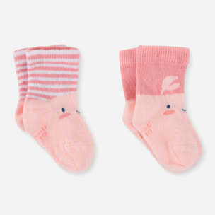 Pack calcetines recién nacido unisex estampados, rosa