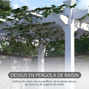 Pergola autoportante style contemporain - Toit terrasse à décorer - dim. 2,3L x 2,3l x 2,3H m - bois sapin blanc