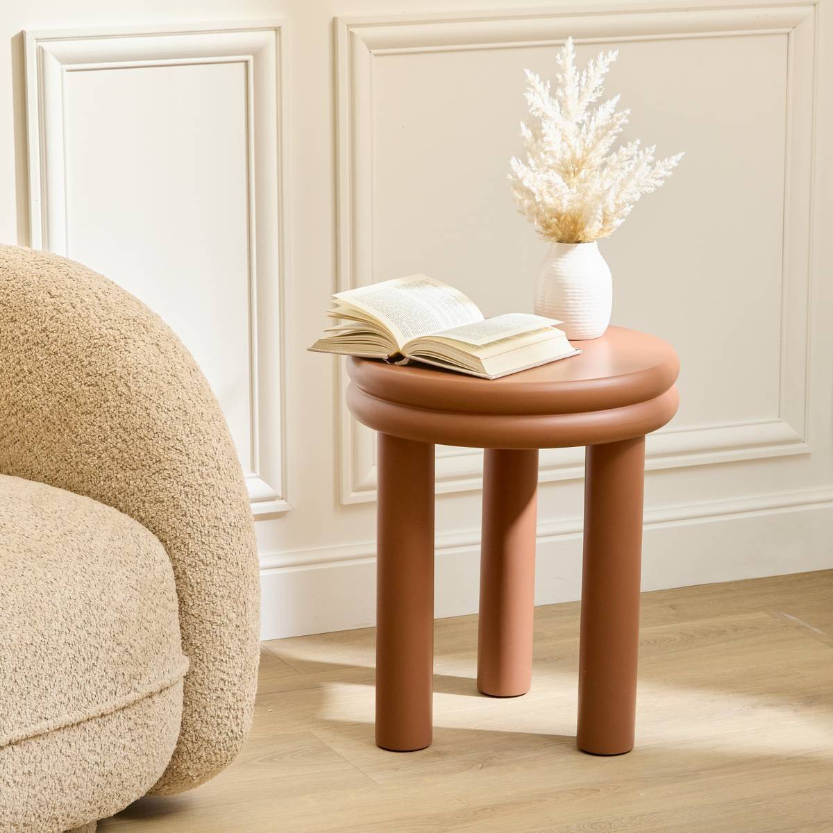 Table d'appoint Plump ronde D.40cm orange