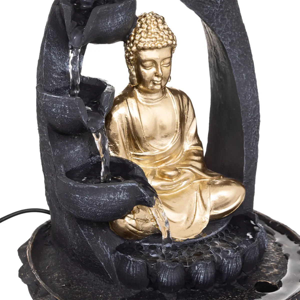 Fontaine "Bouddha" - doré H27 cm