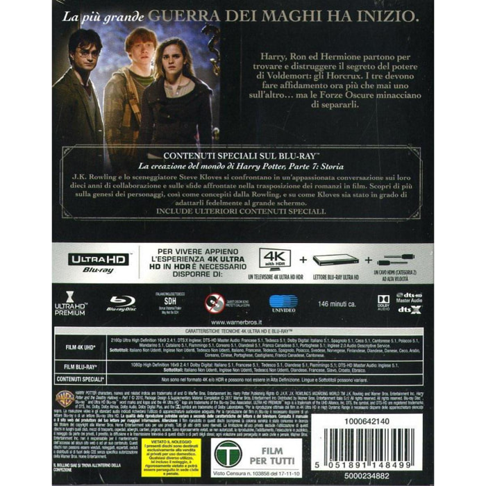 Harry Potter e I Doni della Morte - Parte 1 4K Ultra HD + Blu-Ray Warner Bros.