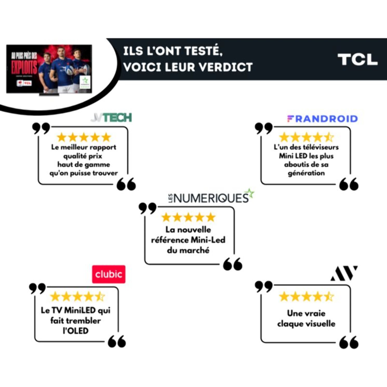 TV Mini Led TCL 55C89K 2025-55 pouces (139cm)