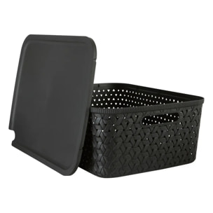 Panier "Tressy" en plastique noir 15L