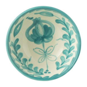 J-Line bol Granada High - céramique - blanc/aqua - small - Ø 14 cm