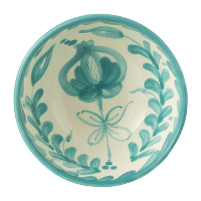 J-Line bol Granada High - céramique - blanc/aqua - small - Ø 14 cm