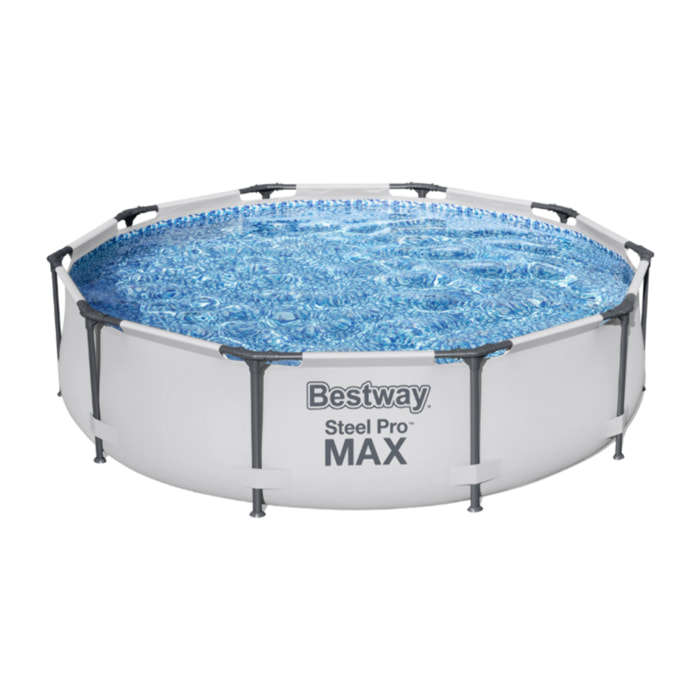 Bestway Piscine hors sol tubulaire ronde Bestway Steel Pro Max 305 x 76 cm gris clair