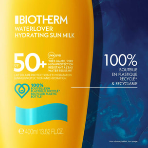 Waterlover Lait Solaire Hydratant SPF 30 - Lait solaire hydratant haute protection pour le visage et le corps 400 ml